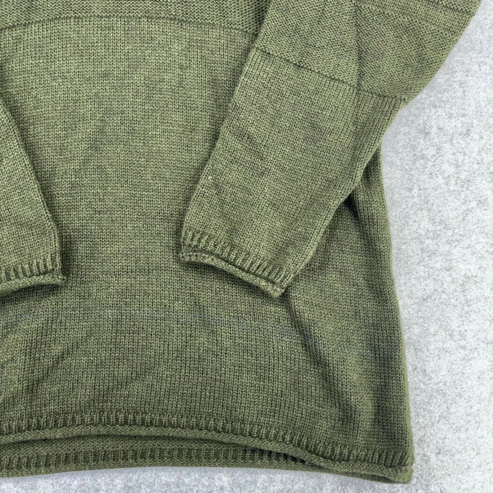 Carraig Donn Mens XL Merino Wool Sweater Olive Green Made in Ireland Crewneck